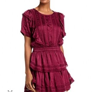 Loveshackfancy Natasha dress size M maroon burgundy dress